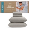 image:imageCoop Home Goods Cool Cooling Bed Sheets 4 Piece Full Sheet Set Dove Grey Breathable Cooling and Super Soft Luxury Spa amp Hotel Quality Full Size Bed SetDove Grey