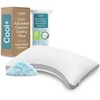 image:imageCoop Home Goods Eden Bed Pillow Queen Size for Sleeping on Back Stomach and Side Sleeper Medium Soft Memory Foam Cooling Gel  CertiPURUSGREENGUARD GoldCrescent