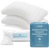 image:imageCoop Home Goods Essence Cooling Down Alternative Pillows Set of 2 Queen Size Adjustable Cooling Pillow for Hot Sleepers CoolTouch Luxury Hotel Pillows for Stomach Back or Side Sleepers 27x17Crescent