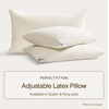 image:imageCoop Home Goods Latex Pillow Case Queen UltraSoft Breathable CottonBlend Pillowcase with Zipper Machine Washable EcoFriendly Quilted Case for Adjustable PillowsStandard