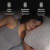 image:imageCoop Home Goods Latex Pillow Case Queen UltraSoft Breathable CottonBlend Pillowcase with Zipper Machine Washable EcoFriendly Quilted Case for Adjustable PillowsCutout