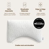 image:imageCoop Home Goods Original Crescent Adjustable Pillow Queen Bed Pillows for Shoulder Neck amp Head Support Crescent Foam Pillows  Medium Firm for Back amp Side Sleeper CertiPURUSGREENGUARD GoldCrescent White