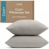 image:imageCoop Home Goods Cool Cooling Pillow Case Set of 2 Dove Grey Queen Size Pillow Covers Luxury Spa Breathable Hotel Quality Pillow CasesDove Grey