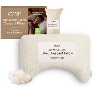 image:imageCoop Home Goods Adjustable Latex Crescent Pillow Queen Talalay Latex amp Microfiber Fill Ergonomic Shape Naturally Cooling EcoFriendly Medium Firm for Back and Side Sleepers GREENGUARD GoldCrescent