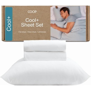 image:imageCoop Home Goods Cool Cooling Bed Sheets 4 Piece Full Sheet Set Dove Grey Breathable Cooling and Super Soft Luxury Spa amp Hotel Quality Full Size Bed SetWhite