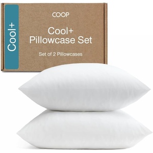 image:imageCoop Home Goods Cool Cooling Pillow Case Set of 2 Dove Grey Queen Size Pillow Covers Luxury Spa Breathable Hotel Quality Pillow CasesWhite