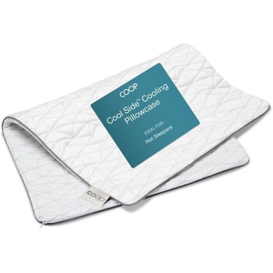 image:imageCoop Home Goods Cool Side Crescent Pillowcase Queen Size Cooling Pillow Case for Hot Sleepers Crescent Shape TwoSided Pillow Covers Cozy Side amp Cool Side Ultra Soft Lulltra Cool TechnologyStandard