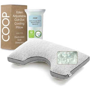 image:imageCoop Home Goods Eden Bed Pillow Queen Size for Sleeping on Back Stomach and Side Sleeper Medium Soft Memory Foam Cooling Gel  CertiPURUSGREENGUARD GoldCutout
