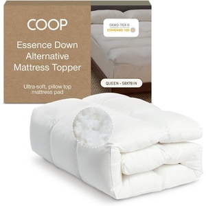 image:imageCoop Home Goods Essence Down Alternative Mattress Topper Queen Plush 2Inch Gusset and Baffle Box Design for Even Support and Comfort Premium Bed Topper for Pressure Relief OekoTEX CertifiedQueen