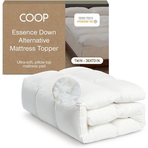 image:imageCoop Home Goods Essence Down Alternative Mattress Topper Queen Plush 2Inch Gusset and Baffle Box Design for Even Support and Comfort Premium Bed Topper for Pressure Relief OekoTEX CertifiedTwin