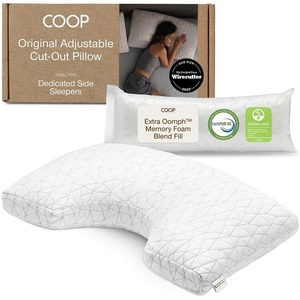 image:imageCoop Home Goods Original Crescent Adjustable Pillow Queen Bed Pillows for Shoulder Neck amp Head Support Crescent Foam Pillows  Medium Firm for Back amp Side Sleeper CertiPURUSGREENGUARD GoldCutout White