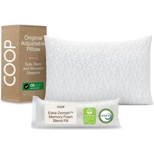 image:imageCoop Home Goods Original Crescent Adjustable Pillow Queen Bed Pillows for Shoulder Neck amp Head Support Crescent Foam Pillows  Medium Firm for Back amp Side Sleeper CertiPURUSGREENGUARD GoldOriginal White