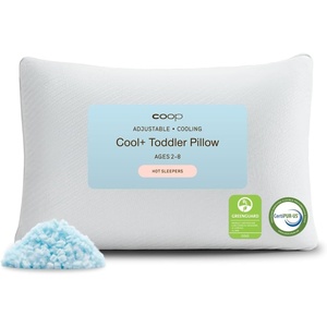 image:imageCoop Home Goods Original Toddler Adjustable Pillow Soft Breathable 19 x 13 Washable Mini Bed Pillow with Premium Memory Foam and Zippered Cover CertiPURUSGREENGUARD GoldCool