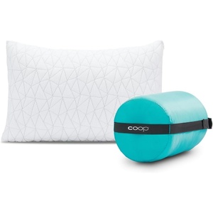 image:imageCoop Home Goods Original Travel and Camping Adjustable Pillow Small Camping Pillow with Compressible Stuff Sack MediumFirm Memory Foam with Lulltra Washable Cover CertiPURUS Certified 19x13Pillow