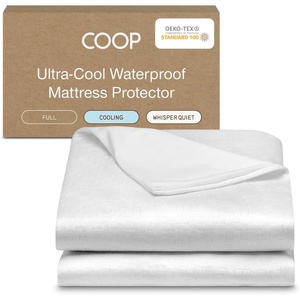 image:imageCoop Home Goods UltraCool Waterproof Mattress Protector Twin Cooling Mattress Protector Machine Washable Cooling Bed Cover Whisper Quiet Waterproof Bed Cover Twin 39x75Full