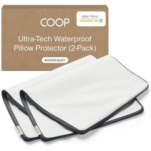 image:imageCoop Home Goods UltraTech Pillow Protector for Memory Foam Pillows Waterproof Pack of 2 Queen Size Pillow Covers OekoTex Certified Breathable Zippered Covers Machine WashableKing Size Pack of 2
