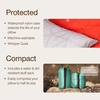 image:imageCoop Home Goods Original Adjustable Travel Pillow and Waterproof Pillow Protector Red Bundle with Compressible Stuff Sack MediumFirm Memory Foam and Washable Cover CertiPURUS Certified 19x13Bundle Red