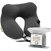 image:imageCoop Home Goods AirJustable Travel Neck Pillow Inflatable Adjustable Support for Neck amp Chin Compact Soft Memory Foam Comfort Airplane Travel Essentials Cooling amp Washable Cover