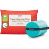 image:imageCoop Home Goods Original Adjustable Travel Pillow and Waterproof Pillow Protector Red Bundle with Compressible Stuff Sack MediumFirm Memory Foam and Washable Cover CertiPURUS Certified 19x13Bundle Red