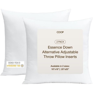 image:imageCoop Home Goods Essence Adjustable Throw Pillow Inserts 18x18 Set of 2 Adjustable Down Alternative Cushions for Couch Bed or Chair Decorative Square Pillows for Living Room OekoTex CertifiedEssence Down Alternative
