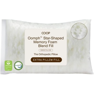 image:imageCoop Home Goods Extra Oomph Fill CrossCut Memory Foam Medium Density Pillow Fill Extra Fill Bag Refill to Customize Your Premium Adjustable Pillow GREENGUARD Gold and CertiPURUS CertifiedExtra Oomph for Orthopedic Pillow