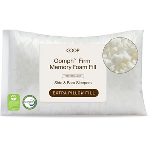 image:imageCoop Home Goods Extra Oomph Fill CrossCut Memory Foam Medium Density Pillow Fill Extra Fill Bag Refill to Customize Your Premium Adjustable Pillow GREENGUARD Gold and CertiPURUS CertifiedExtra Oomph Firm for Original Pillow