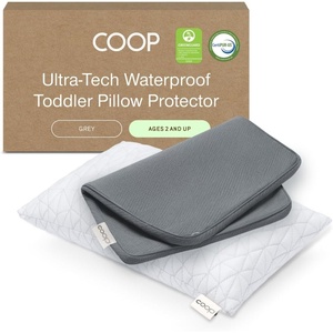image:imageCoop Home Goods Original Adjustable Toddler Pillow and UltraTech Waterproof Protector White Bundle Breathable Mini Pillow for Kids with Adjustable Support and Premium Memory FoamGrey